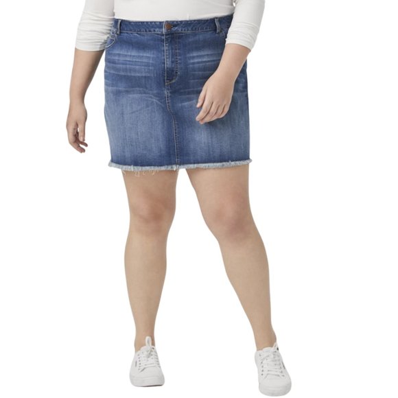 Eloquii Dresses & Skirts - NWT Priscilla Frayed Jean Skirt 16W